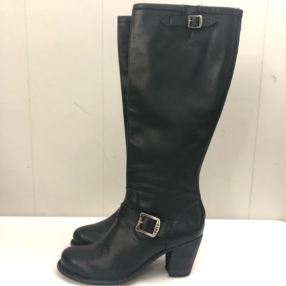 VTG Made in Mexico π²π½ l FRYE l Sz 9.5 Karla Engineer Tall w/ Heel Leather Boot - Picture 5 of 15